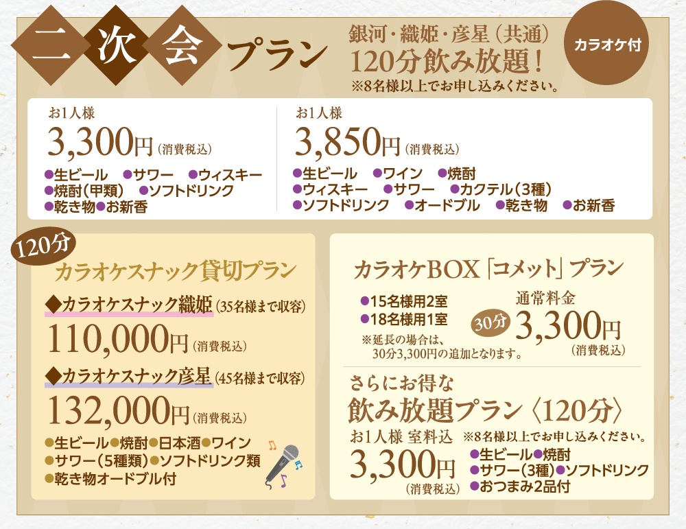 二次会プラン